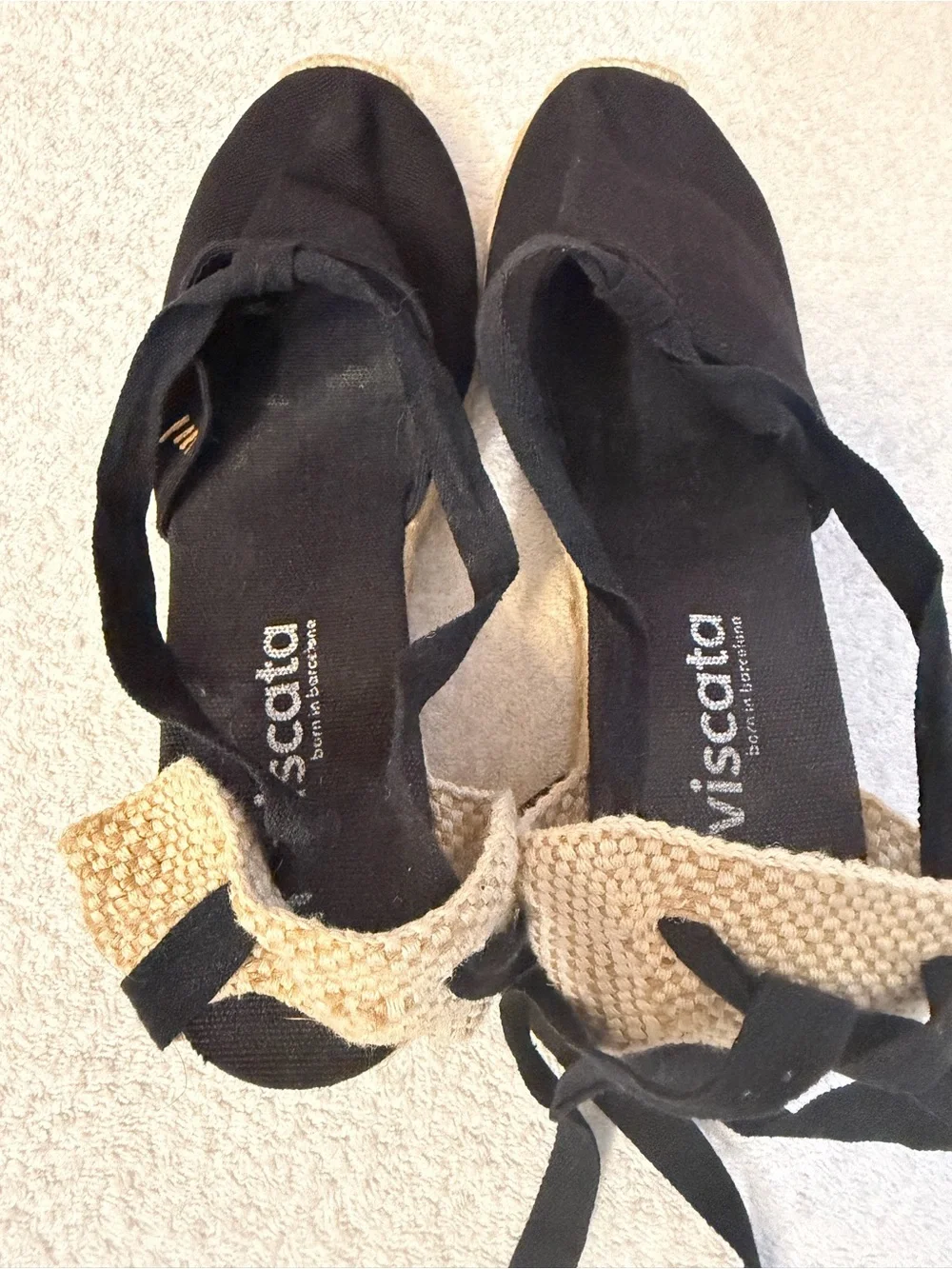 Viscata Escala Canvas Espadrille Lace-Up Wedge Sandals Sustainable Spain Jute